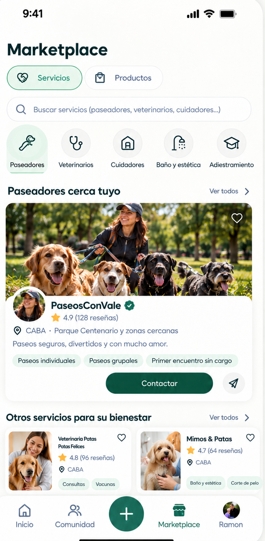 Servicios de paseadores en Patuna